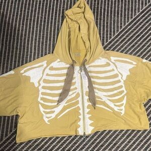 Kapital Mustard Skeleton Zip Hoodie